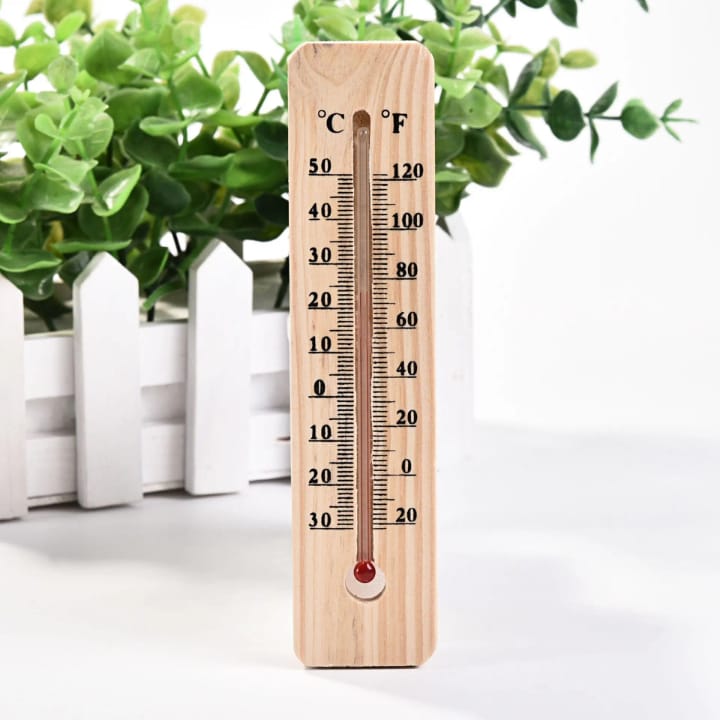 wooden wall thermometer